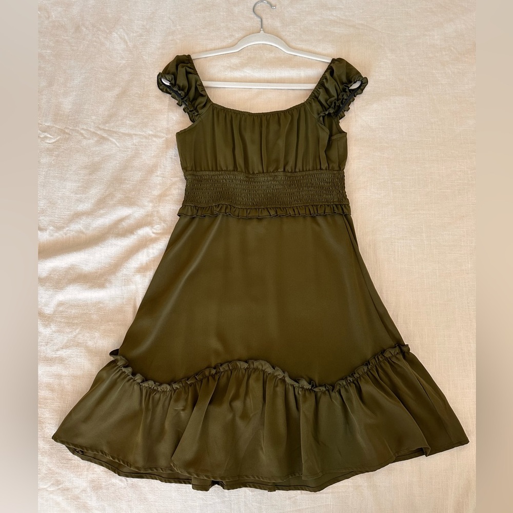 Green mini dress